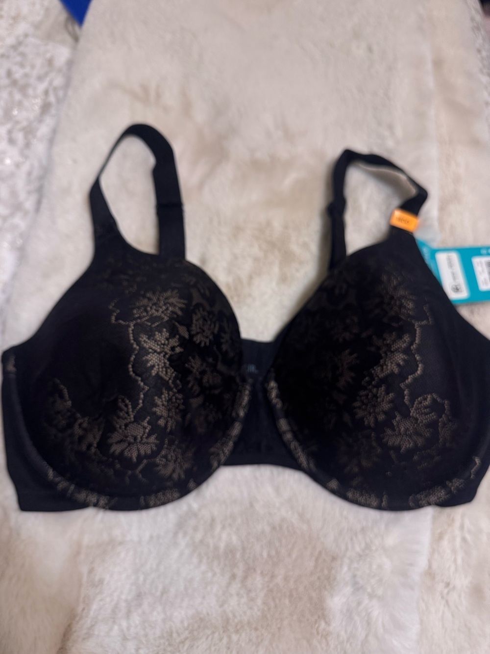 Vanity Fair Black Floral Lace Underwire Bra